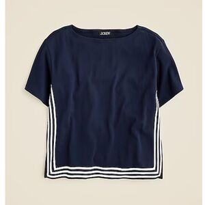 EUC J. Crew Mariner cloth boatneck T shirt with contrast trim, size M